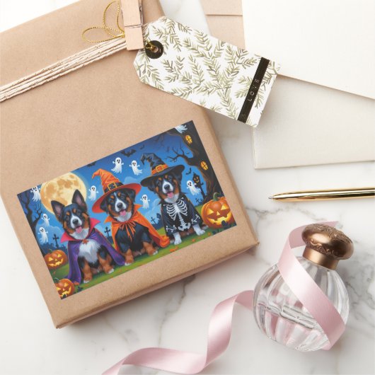 Belgische Mechelse Honden Pompoen Halloween Grappi Rechthoekige Sticker (Geschenken)