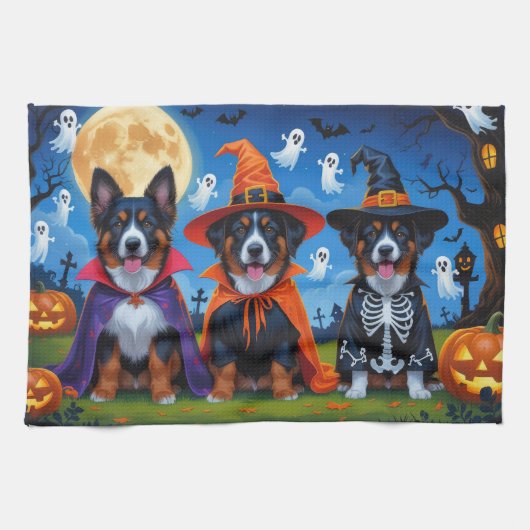 Belgische Mechelse Honden Pompoen Halloween Grappi Theedoek (Horizontaal)