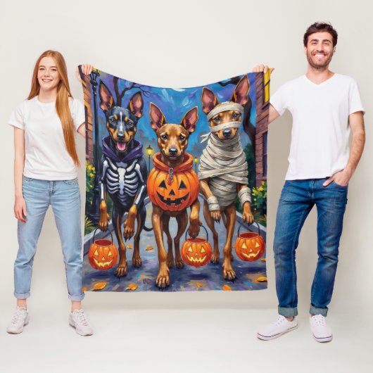 Belgische Mechelse Honden Trick-or-Treating Hallow Fleece Deken (In situ)