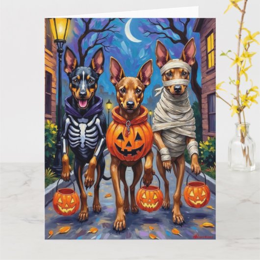 Belgische Mechelse Honden Trick-or-Treating Hallow Kaart (Gele Bloem)
