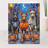 Belgische Mechelse Honden Trick-or-Treating Hallow Kaart (Voorkant)