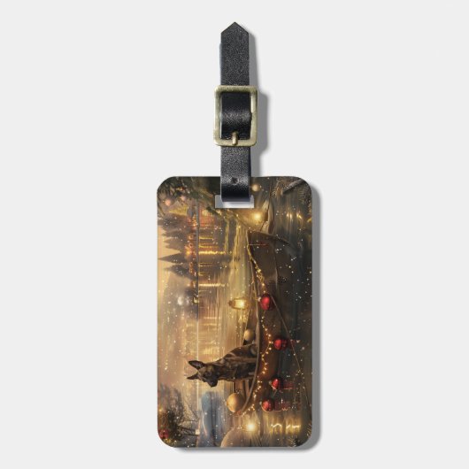 Belgische Mechelse Kerstreis Bagagelabel (Voorkant verticaal)