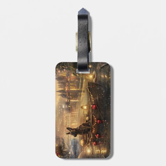 Belgische Mechelse Kerstreis Bagagelabel (Achterkant verticaal)