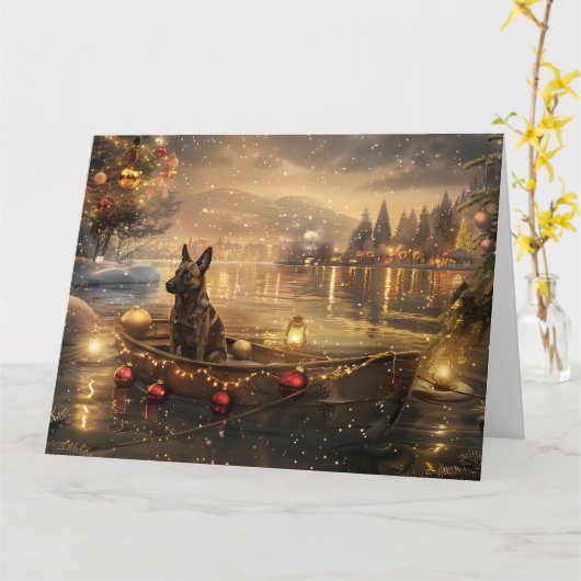 Belgische Mechelse Kerstreis Kaart (Gele Bloem)