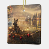 Belgische Mechelse Kerstreis Keramisch Ornament (Links)