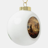 Belgische Mechelse Kerstreis Keramische Bal Ornament (Links)