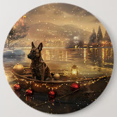 Belgische Mechelse Kerstreis Ronde Button 6,0 Cm (Voorkant)