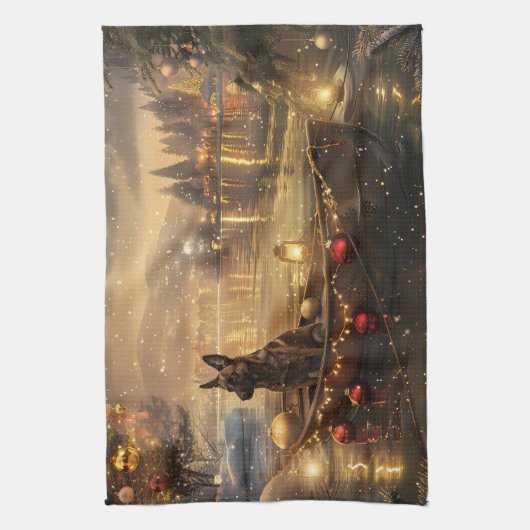 Belgische Mechelse Kerstreis Theedoek (Verticaal)