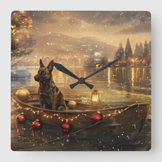 Belgische Mechelse Kerstreis Vierkante Klok (Voorkant)