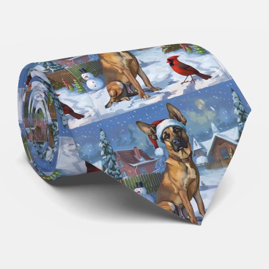 Belgische Mechelse Kerstsneeuw Stropdas (Opgerold)