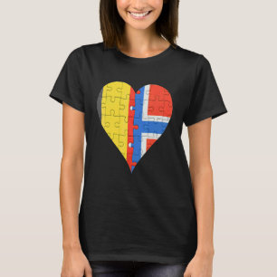 Belgische Noorse vlag Heart T-shirt