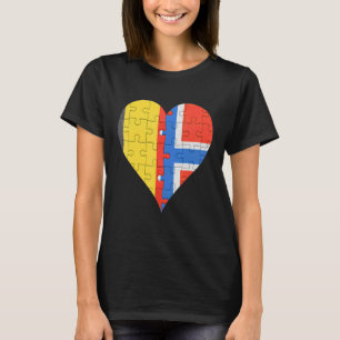 Belgische Noorse vlag Heart T-shirt