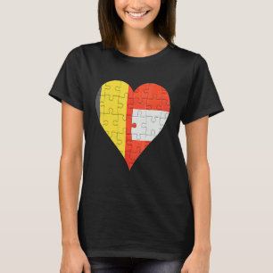 Belgische Oostenrijkse vlag Heart T-shirt