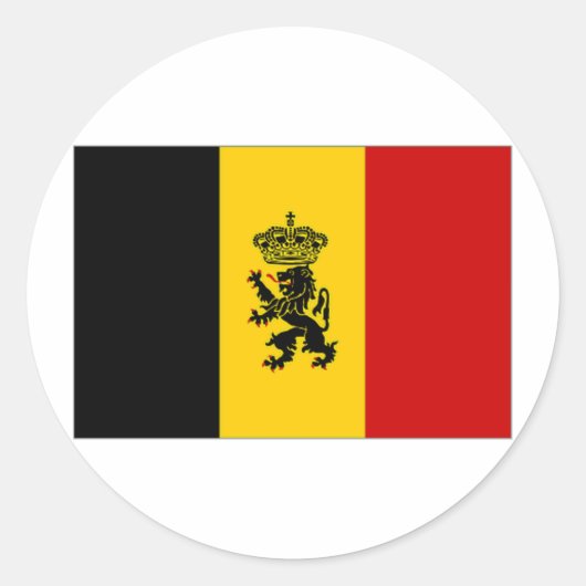 Belgische overheid vlag afkondigen ronde sticker (Voorkant)