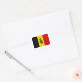 Belgische overheid vlag afkondigen ronde sticker (Envelop)