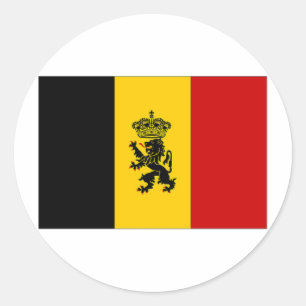 Belgische overheid vlag afkondigen ronde sticker