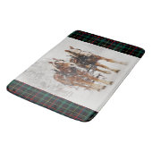 Belgische paardenploeg winterkerstscène badmat (Gekanteld)