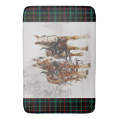 Belgische paardenploeg winterkerstscène badmat (Voorkant Verticaal)