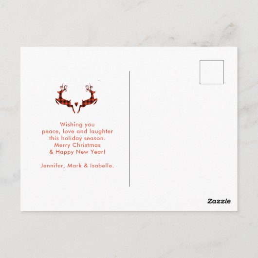 Belgische paardenploeg winterkerstscène briefkaart (Achterkant)