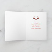 Belgische paardenploeg winterkerstscène kaart (Binnen)