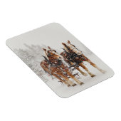 Belgische paardenploeg winterkerstscène magneet (Rechterzijde)