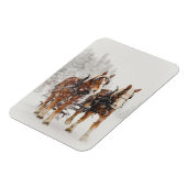 Belgische paardenploeg winterkerstscène magneet (Linkerzijde)