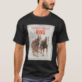 Belgische paardenploeg winterkerstscène t-shirt (Voorkant)