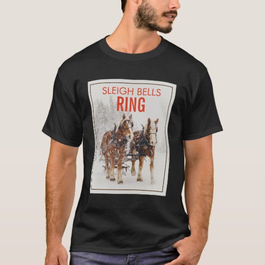 Belgische paardenploeg winterkerstscène t-shirt (Voorkant)