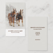 Belgische paardenploeg winterkerstscène visitekaartje (Voorkant / Achterkant)