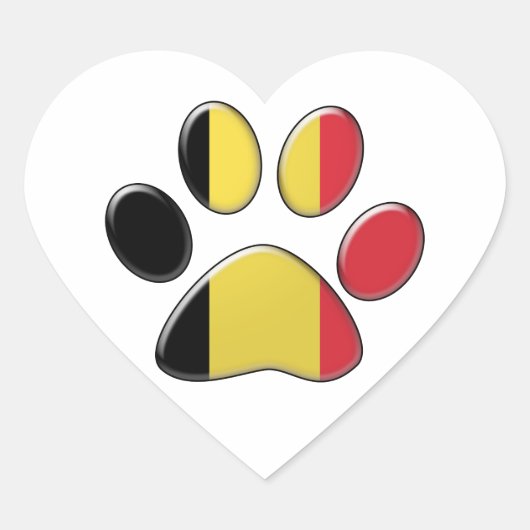 Belgische patriotkat hart sticker (Voorkant)