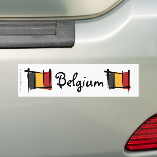 Belgische penseelvlag bumpersticker (Op auto)