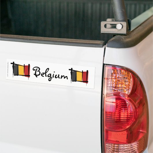 Belgische penseelvlag bumpersticker (Op Truck)