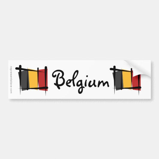 Belgische penseelvlag bumpersticker (Voorkant)