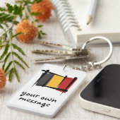 Belgische penseelvlag sleutelhanger (Voorkant Rechts)