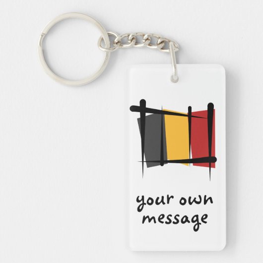 Belgische penseelvlag sleutelhanger (Voorkant)