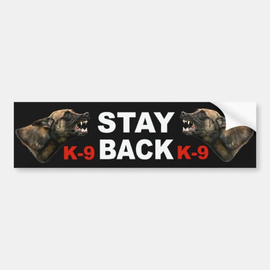 Belgische politie van Malinois K9 bumper sticker (Voorkant)