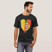 Belgische Portugese vlag Heart T-shirt (Voorkant volledig)