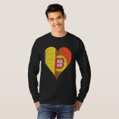 Belgische Portugese vlag Heart T-shirt (Voorkant volledig)