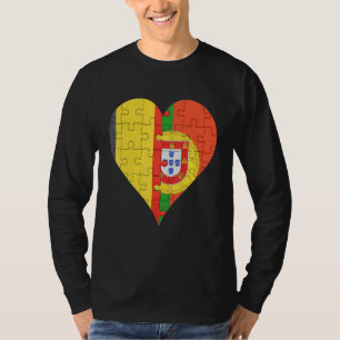 Belgische Portugese vlag Heart T-shirt
