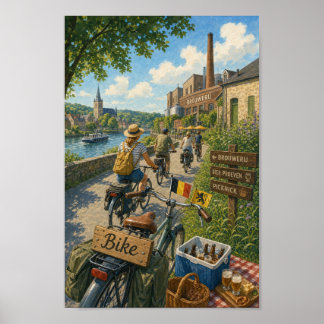 Belgische Poster van Fietstocht langs Brouwerij aa