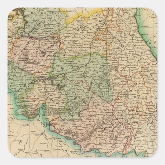 Belgische provincies vierkante sticker (Voorkant)