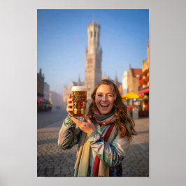 Belgische Reisglimlach op Marktpleinposter Poster