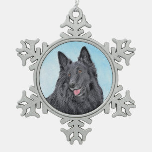 Belgische schaafschilderingen - Kute Original Dog  Tin Sneeuwvlok Ornament