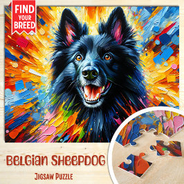 Belgische Schaapshond Hondenportret Acryl Kunstpri Legpuzzel
