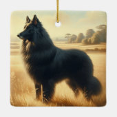 Belgische Schaapshond Keramisch Ornament (Achterkant)