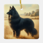 Belgische Schaapshond Keramisch Ornament (Voorkant)