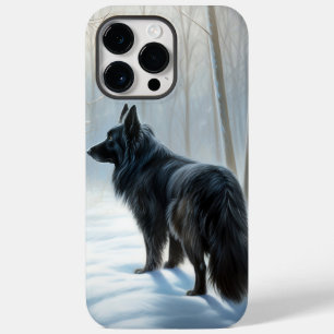 Belgische Schaapshond Laat het Sneeuwen Kerstmis Case-Mate iPhone 14 Pro Max Hoesje