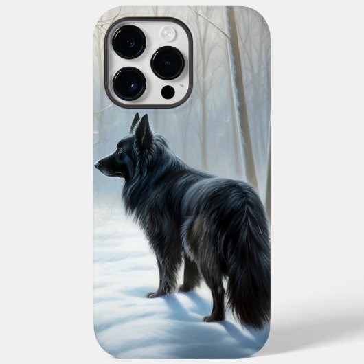Belgische Schaapshond Laat het Sneeuwen Kerstmis Case-Mate iPhone Case (Achterkant)