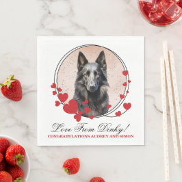 Belgische Schaapshond Rode Hart Trouwfoto Hond Servet