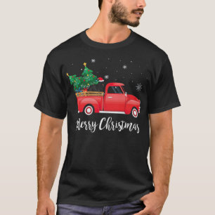 Belgische Sheepdog Dog Riding Red Truck body art T-shirt